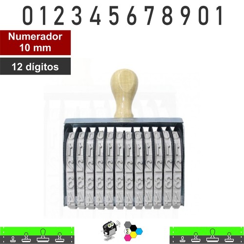 Carimbo Numerador 10mm 12 Fitas
