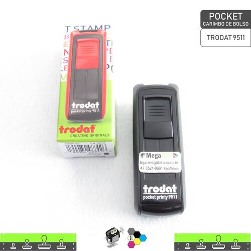 Carimbo Autoentintado TRODAT 9511 POCKET PRETA