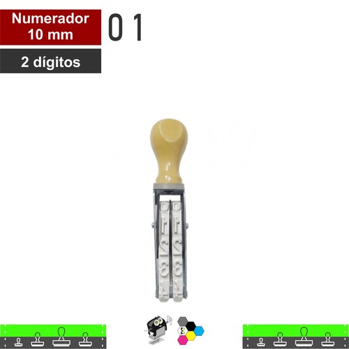 Carimbo Numerador 10mm 2 Fitas