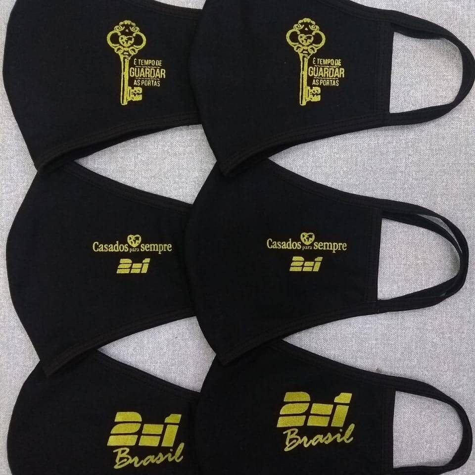 KIT NR.1 6 Máscaras Personalizadas Casados para Sempre