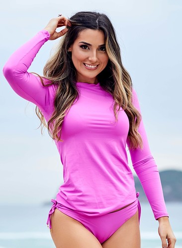 Blusa Proteção UV50+ Manga Comprida Rosa
