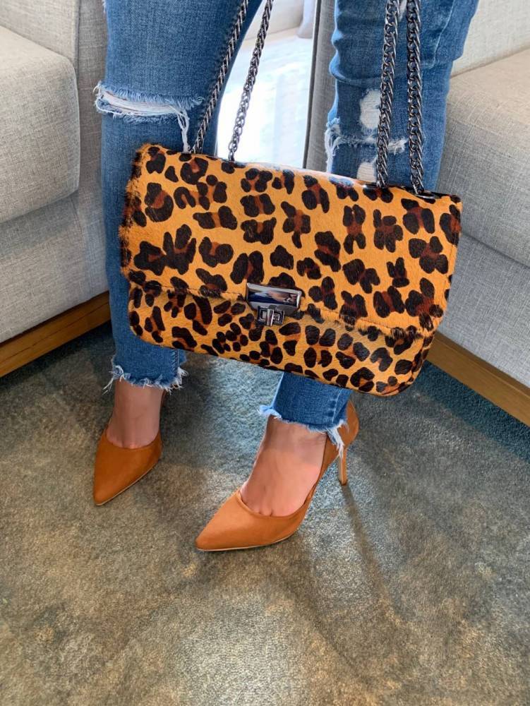 VERSALHES MÉDIA Bolsa de corrente em couro legítimo onça