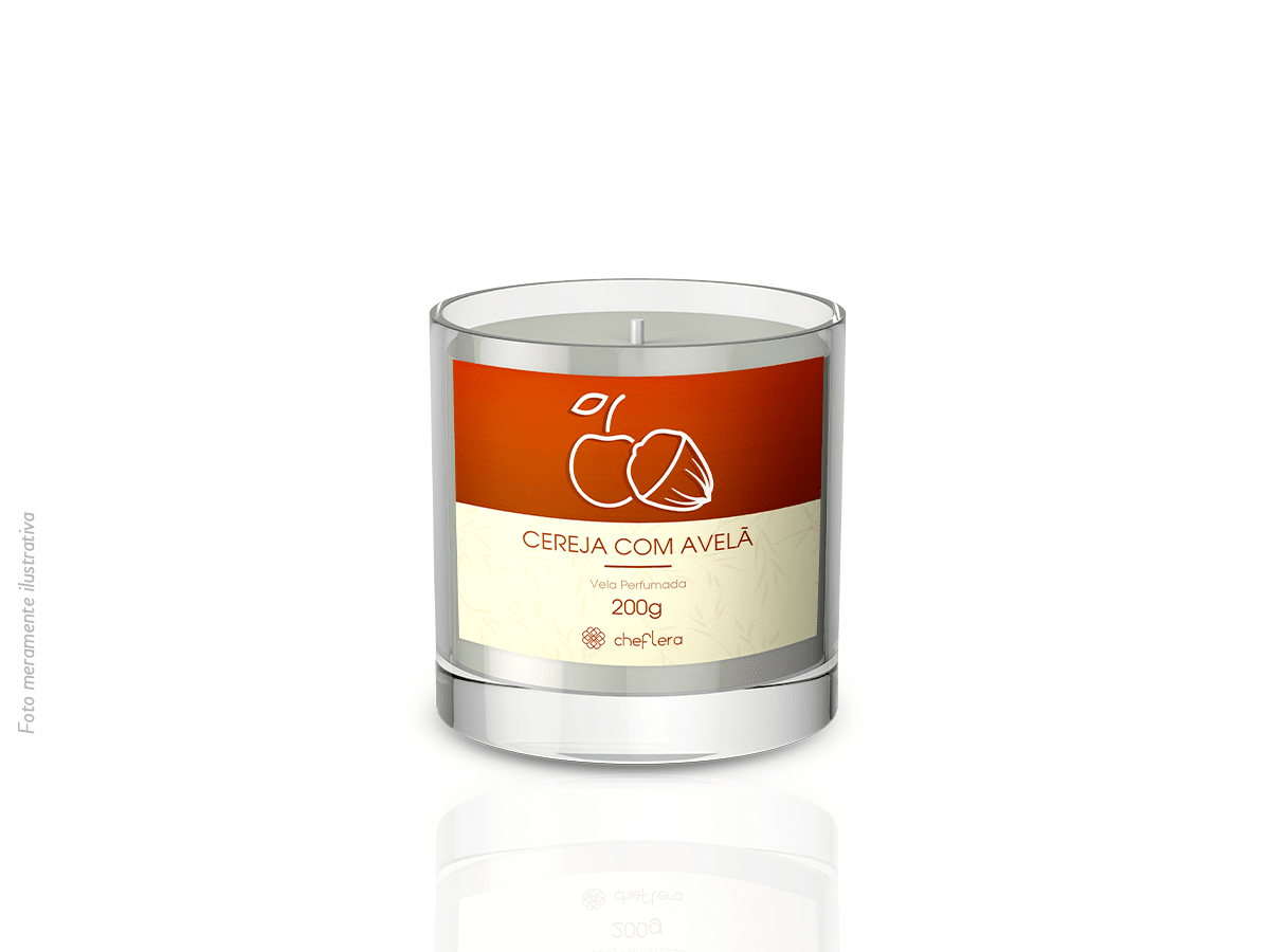 Vela Perfumada Vegetal - Frasco de Vidro com 200gr