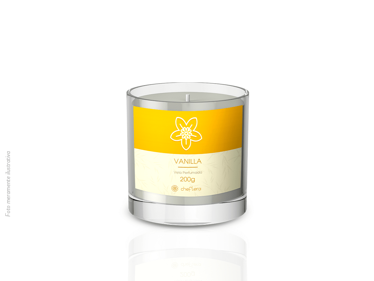 Vela Perfumada Vegetal - Frasco de Vidro com 200gr