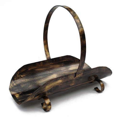 Porta Lenha Modelo Canoa - Pátina Ouro