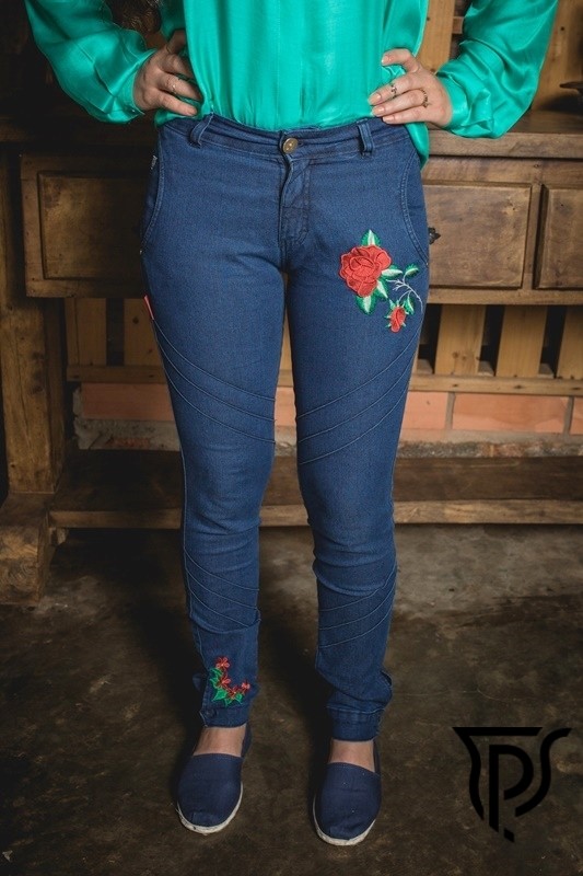 Bombacha Feminina Jeans Flor do Pampa