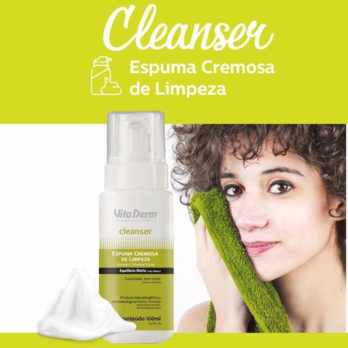 Vita Derm Cleanser Espuma Cremosa de Limpeza 160 g