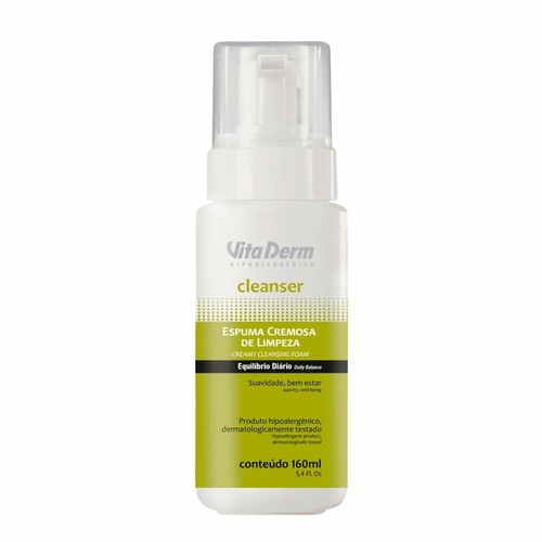 Vita Derm Cleanser Espuma Cremosa de Limpeza 160 g