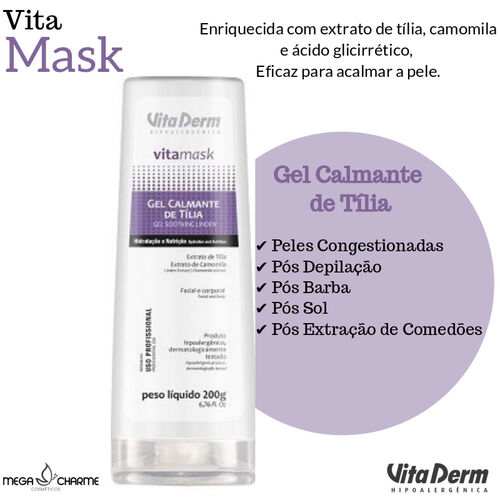 Vita Derm Mask Gel Calmante de Tília 200g